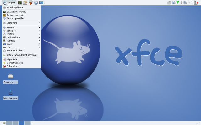 Pracovní prostředí Xfce4